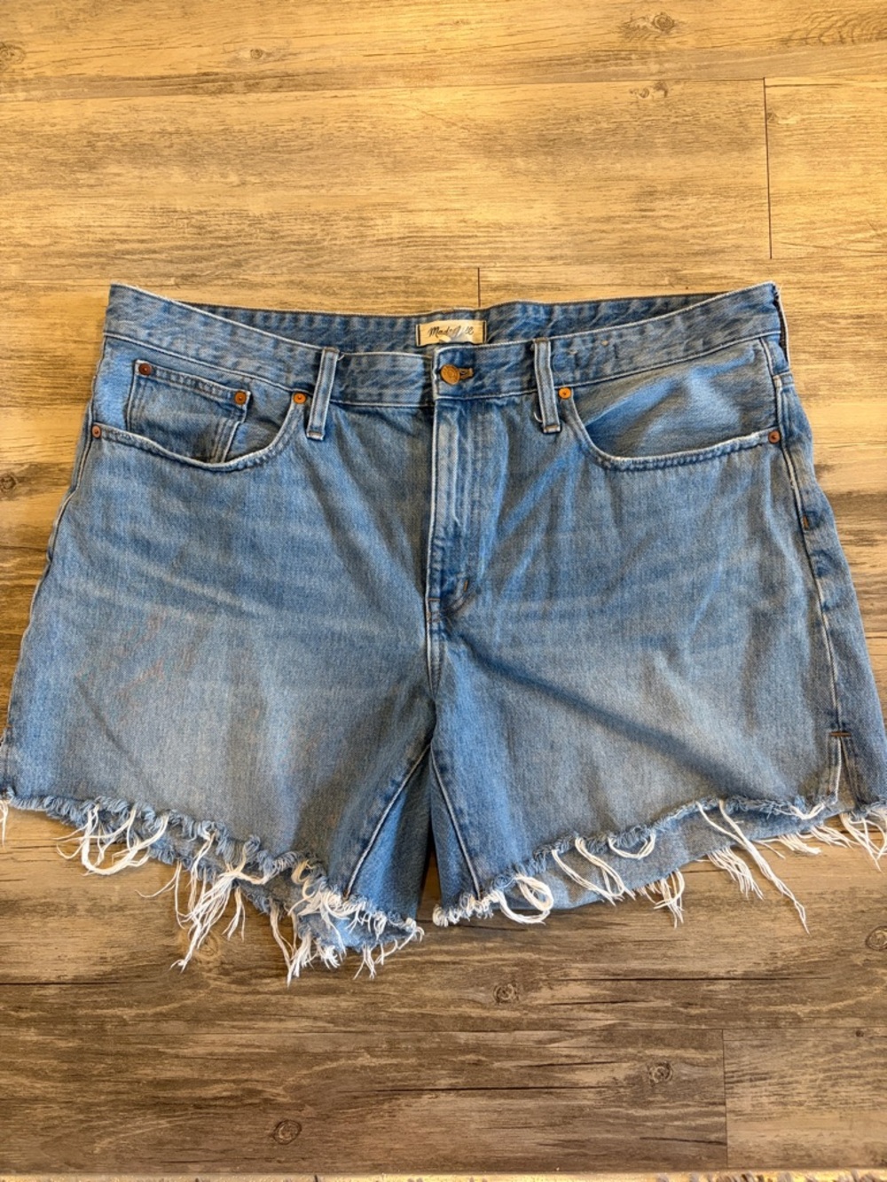Madewell Light Blue Denim Frayed Hem Shorts
